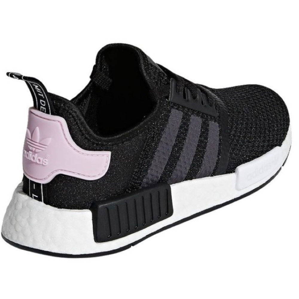 Adidas black and pink nmds